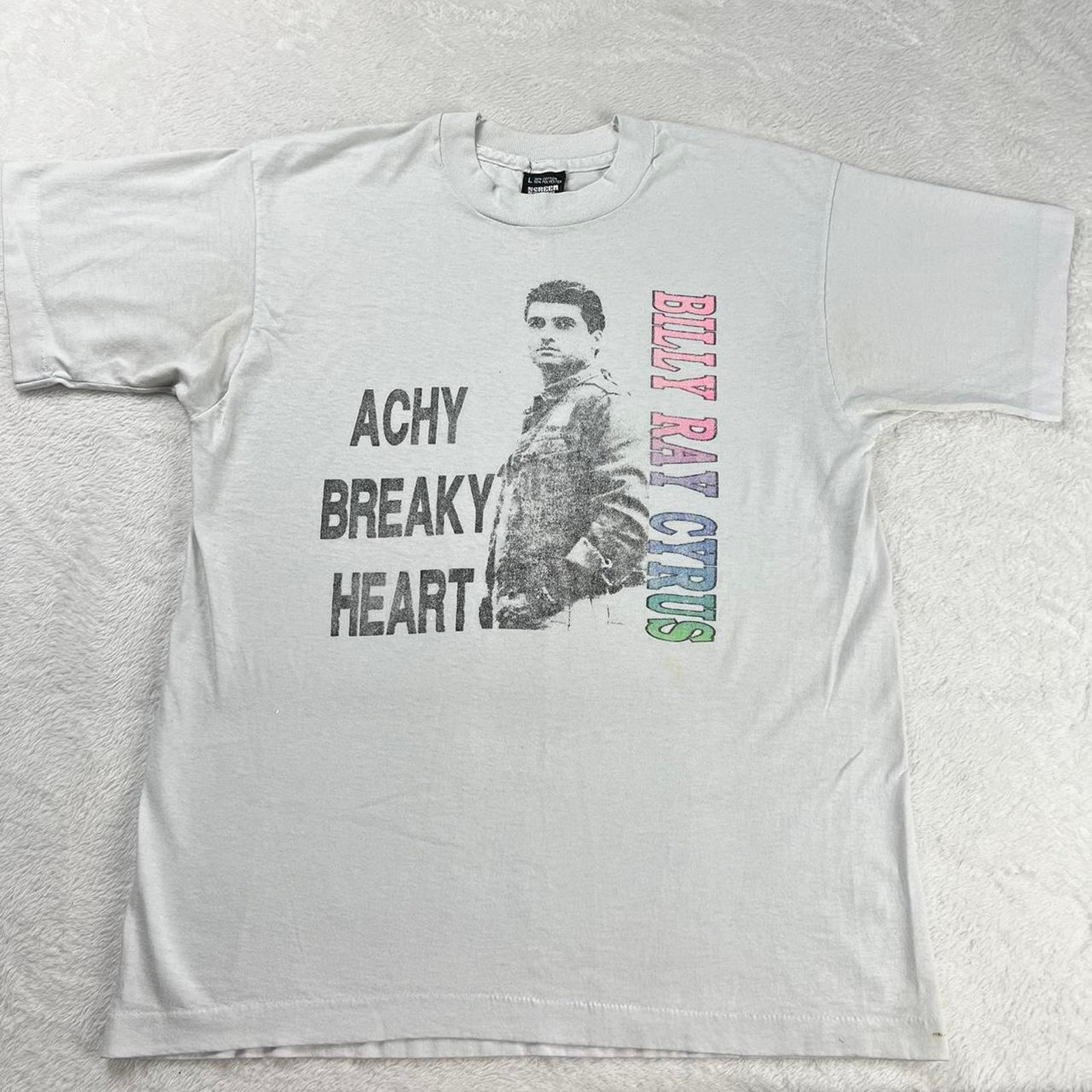 Billy Ray Cyrus Achy Breaky Heart Vintage TShirt Mens Size Large Screen Stars